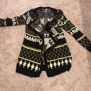 Tribal Print Cardigan Sweater Size M/L